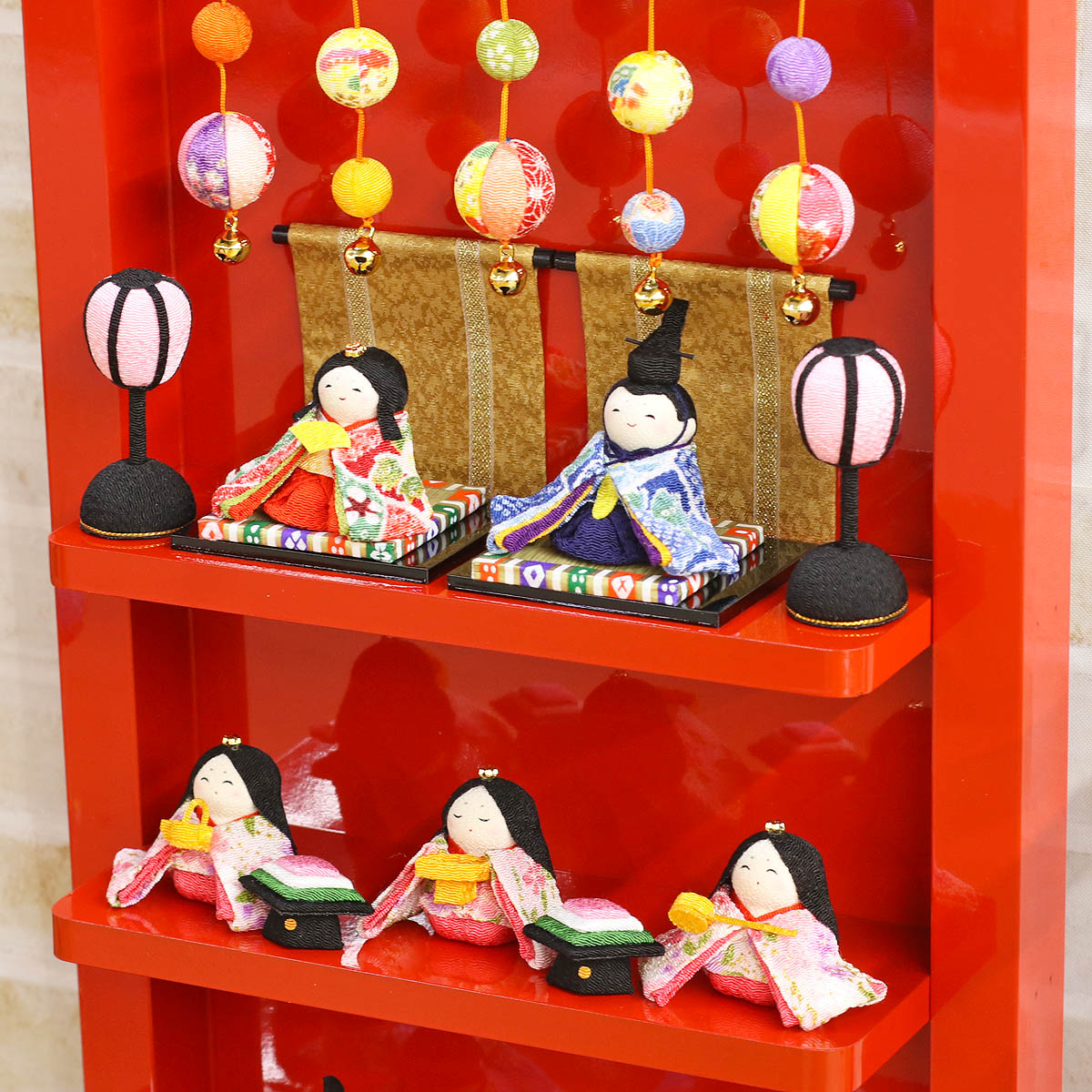 雛人形 ちりめん雛 ちりめん雛人形 つるし飾り台わらべ 10人飾り