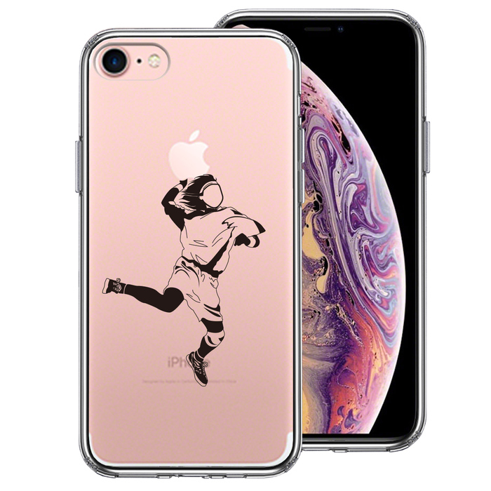 iPhone7 ケース クリア ハンドボール スマホケース 側面ソフト 背面