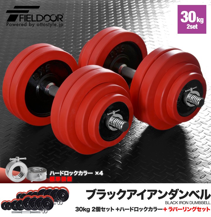 ダンベル 30kg 2個セット ラバーダンベル 60kgセット ダンベルセット