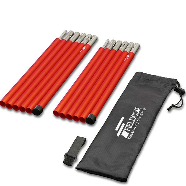 テントポール アルミ 2本セット 6本連結 180cm 直径16mm 分割式
