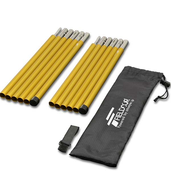 テントポール アルミ 2本セット 6本連結 180cm 直径16mm 分割式