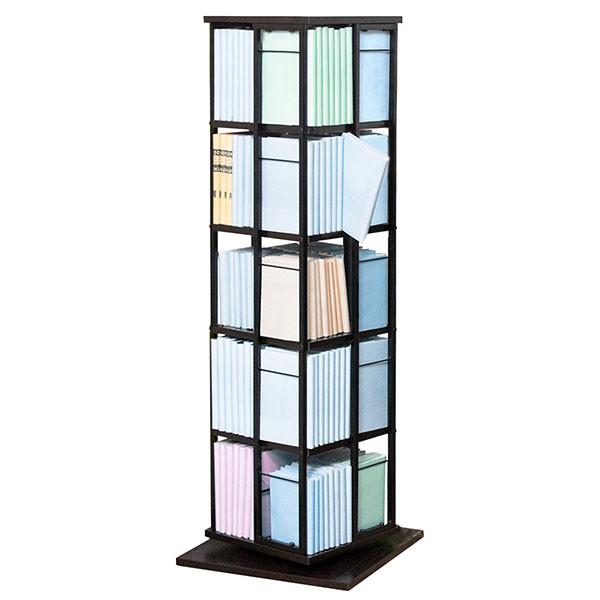 本棚 回転 5段 スリム 大容量 回転式本棚 幅40×40cm 高さ111.5cm 4面