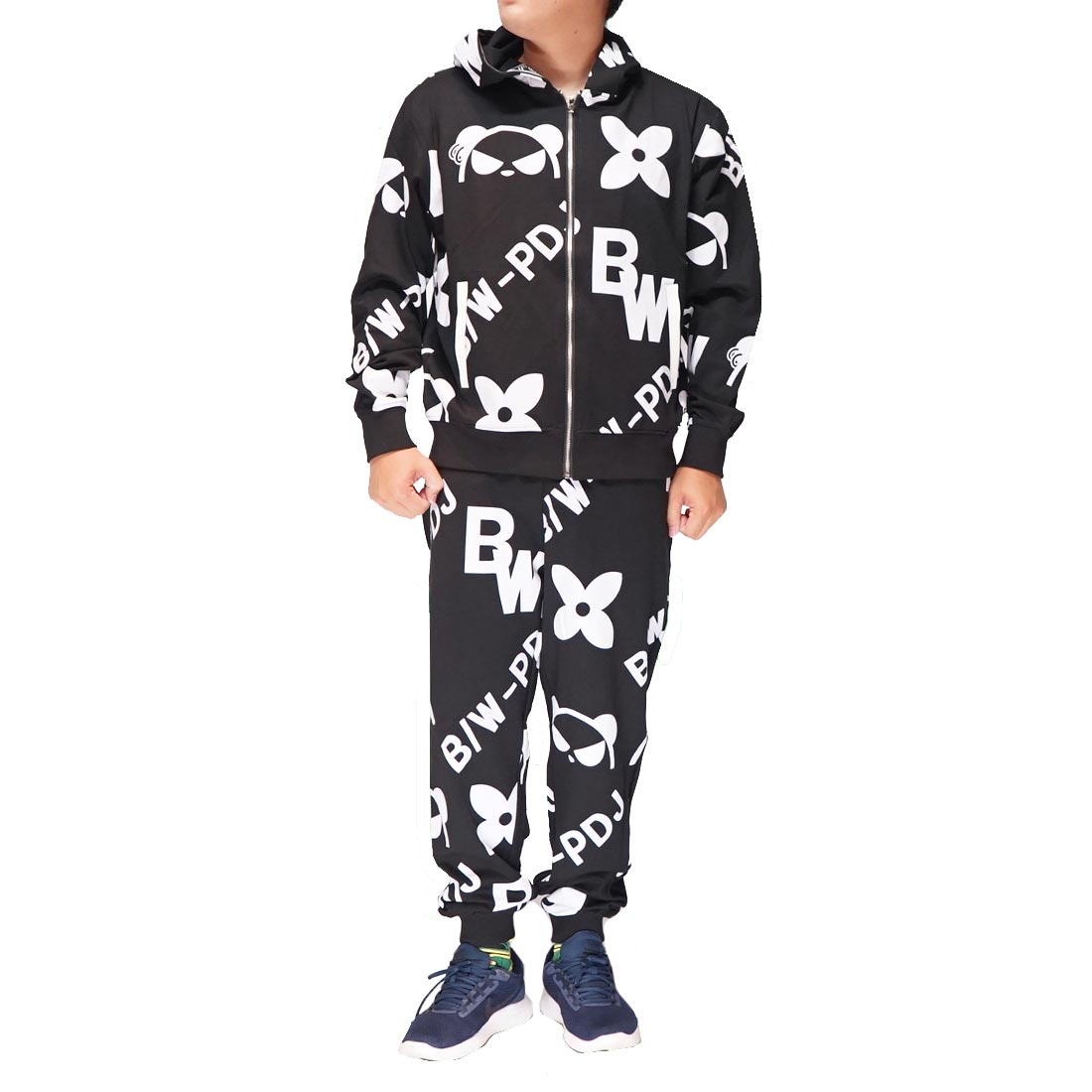 パンディエスタ PANDIESTA セットアップ パンダ 総柄 モノトーン B