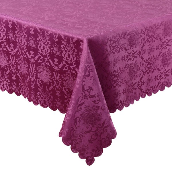 テーブルクロス 業務用 撥水 おしゃれ ジャガード織り ダマスク柄 135