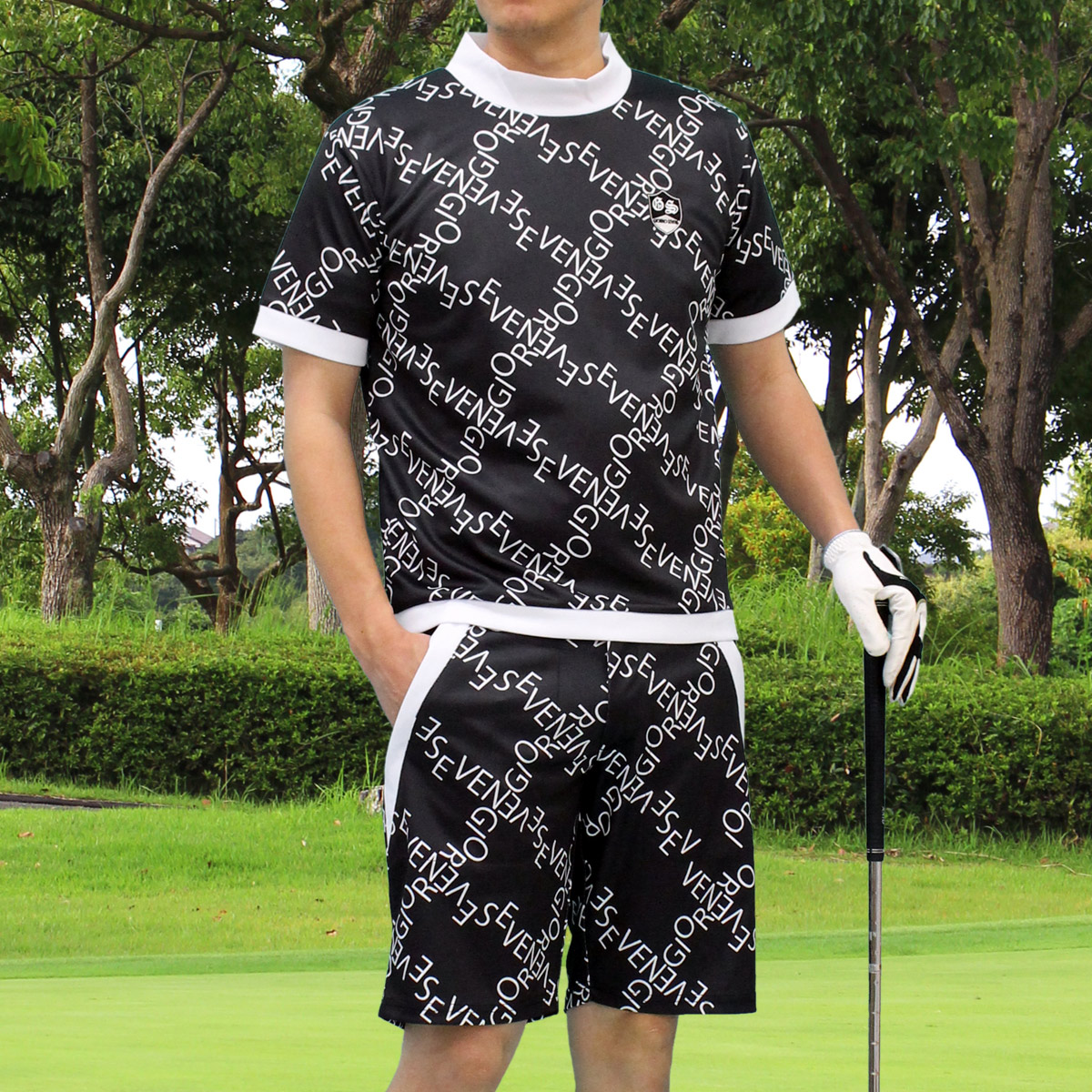 ゴルフウェア セットアップ 上下 メンズ モックネックシャツ GIORNO