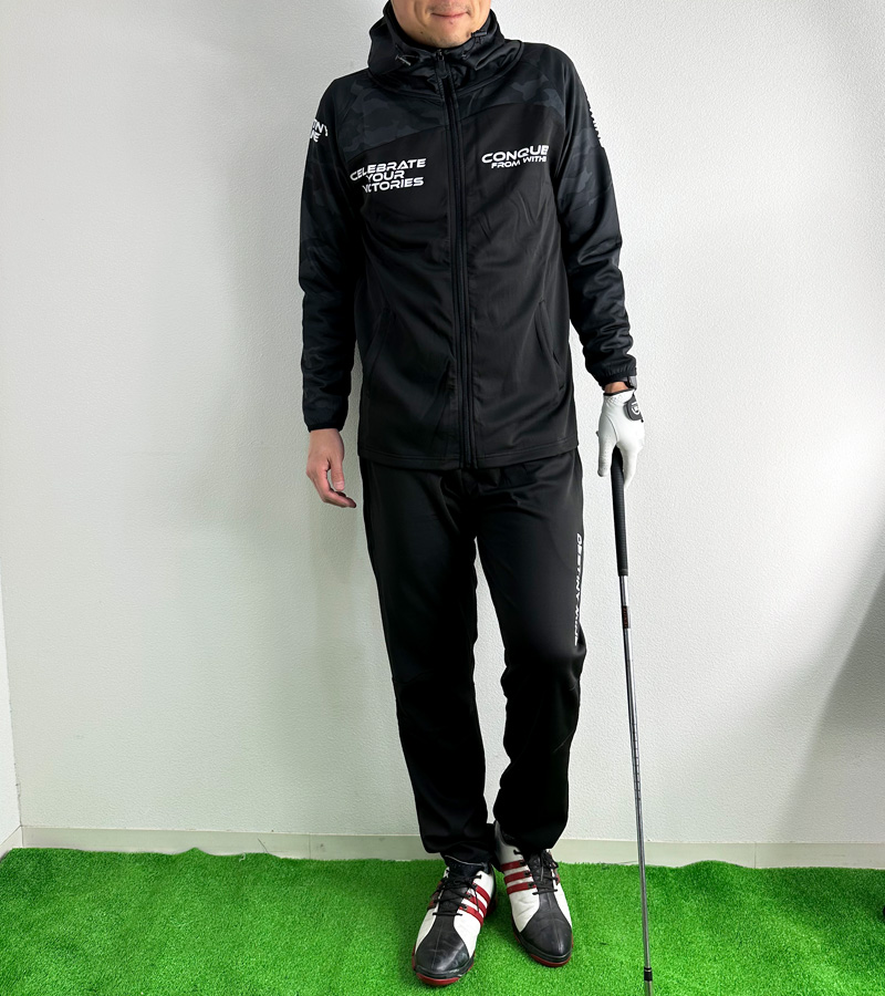 ゴルフ ジャージ メンズ 上下セットアップ ストレッチ ジップアップ