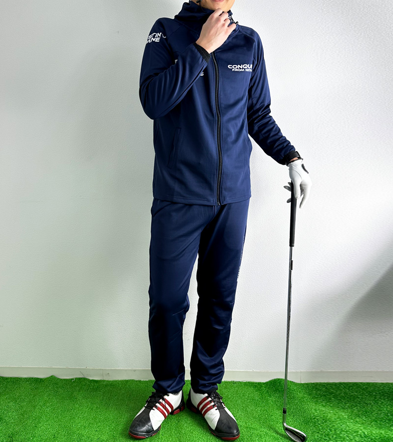 ゴルフ ジャージ メンズ 上下セットアップ ストレッチ ジップアップ