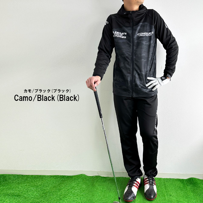 ゴルフ ジャージ メンズ 上下セットアップ ストレッチ ジップアップ