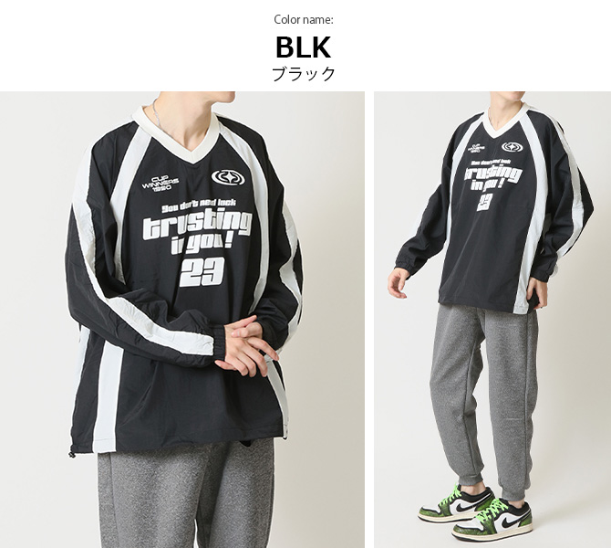 ナイロンプルオーバー メンズ Vネック ジャケット ブルゾン スポーツ