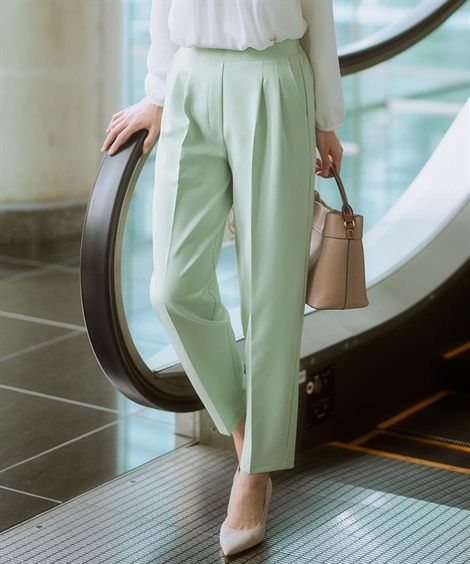 パンツ テーパードパンツ レディース きれいめ オフィス ダブルクロス