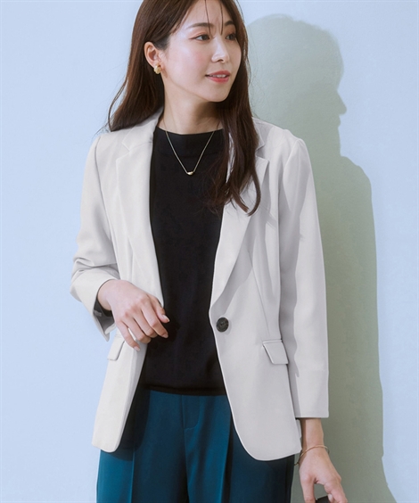 ニッセン（nissen） ジャケット レディース 洗えるダブルクロス