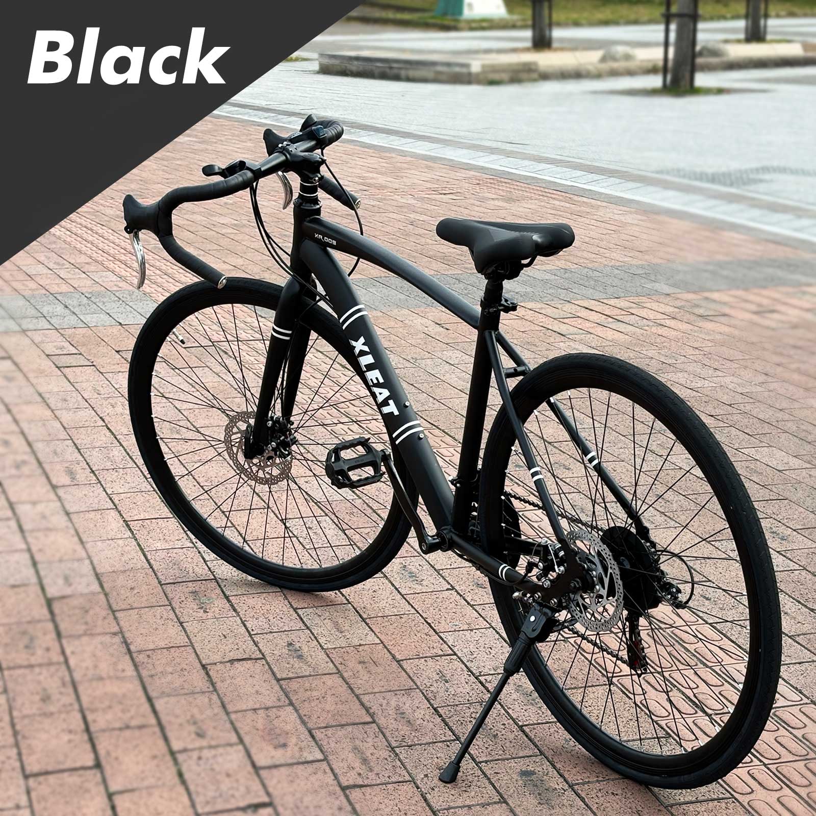 XLEAT ロードバイク 700c シマノ製 21段変速 ライト スタンド付 自転車