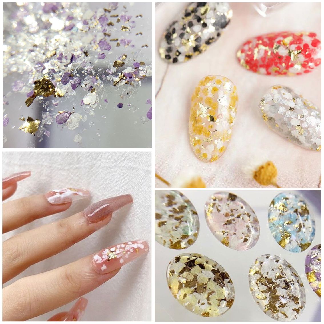 ネイルパーツ シェル フレーク ホイル ジェルネイル カラージェル 金箔