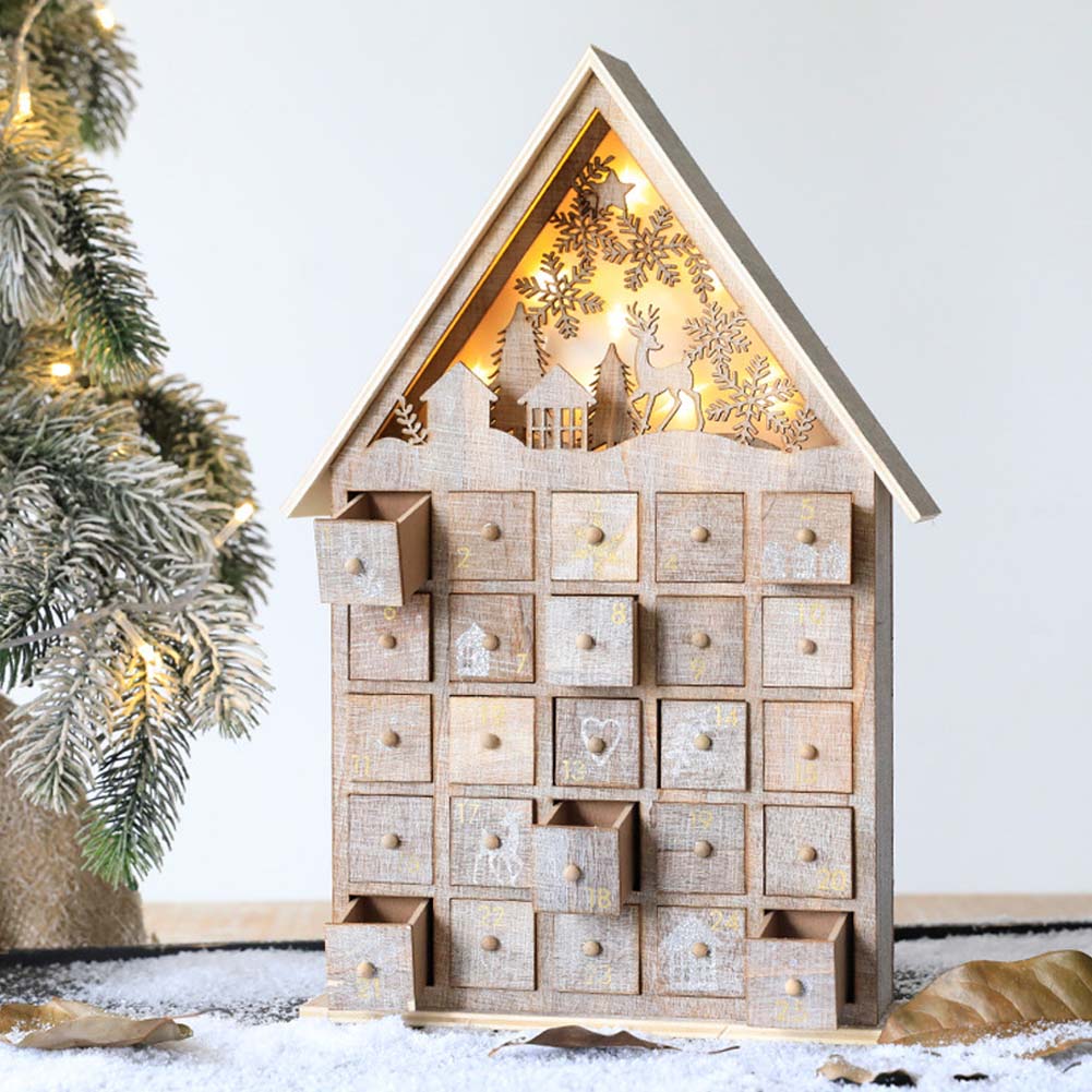 アドベントカレンダー 木製 クリスマス 子ども ライト アドヴェント