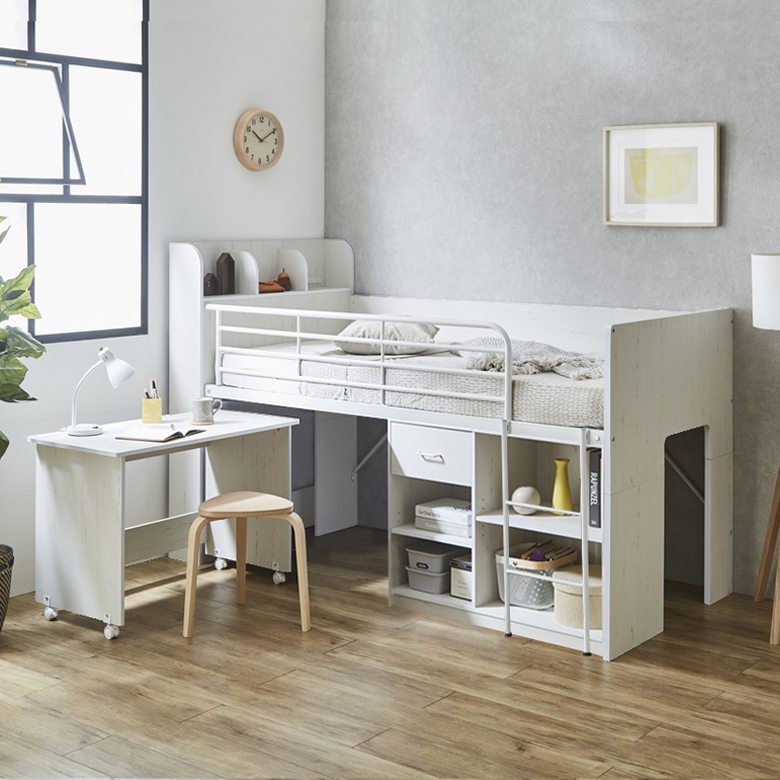 未来商会 システムベッド 子供 デスク 大人用 ロータイプ ロフトベッド
