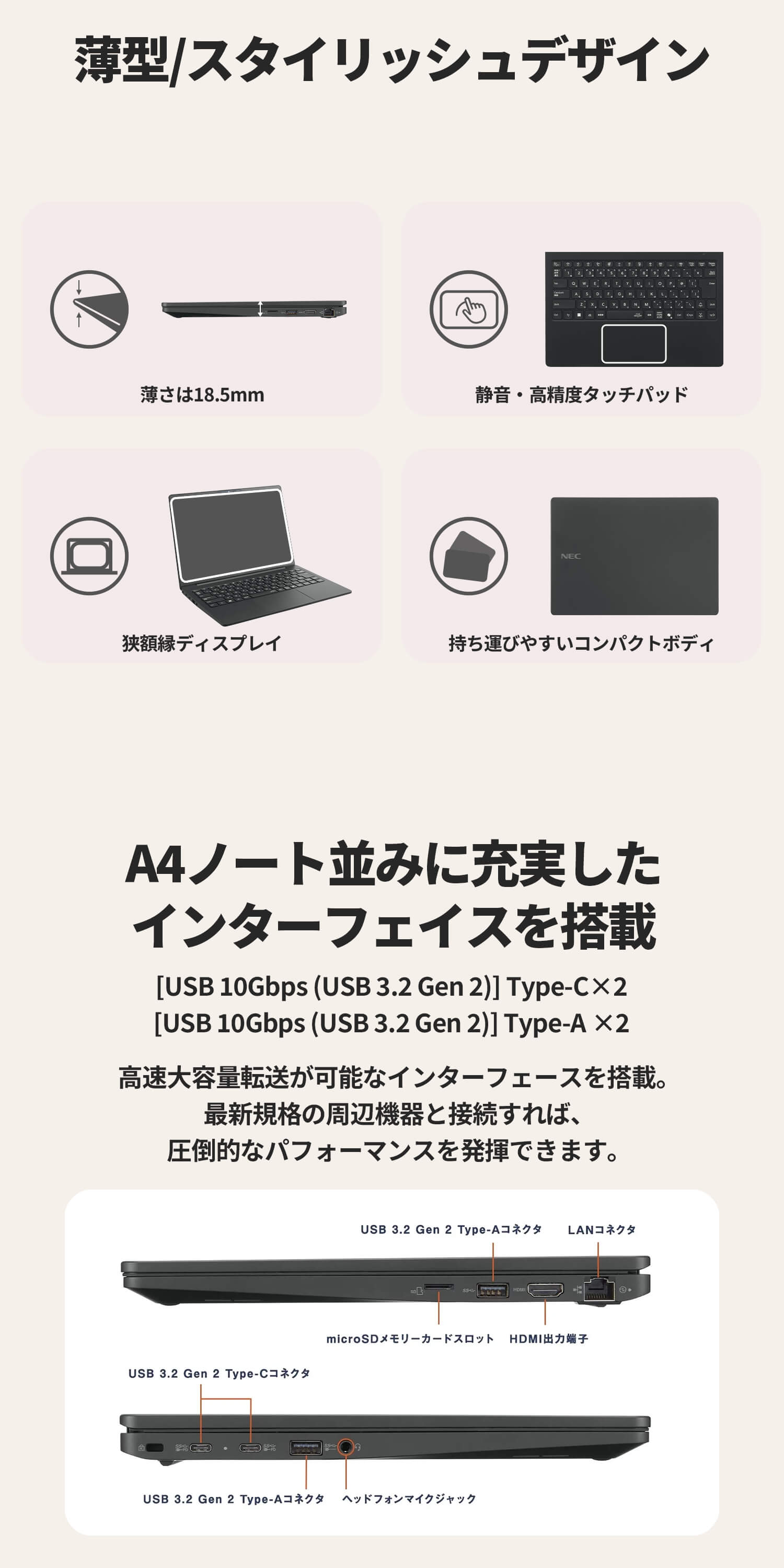 NEC ntc NEC 軽量 モバイルノートパソコン 公式・新品 officeなし