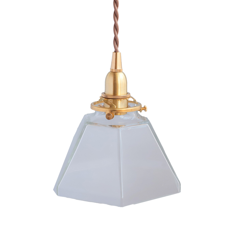 3点留めペンダントライト60cm＋ガラスシェード ポリゴン セット LED