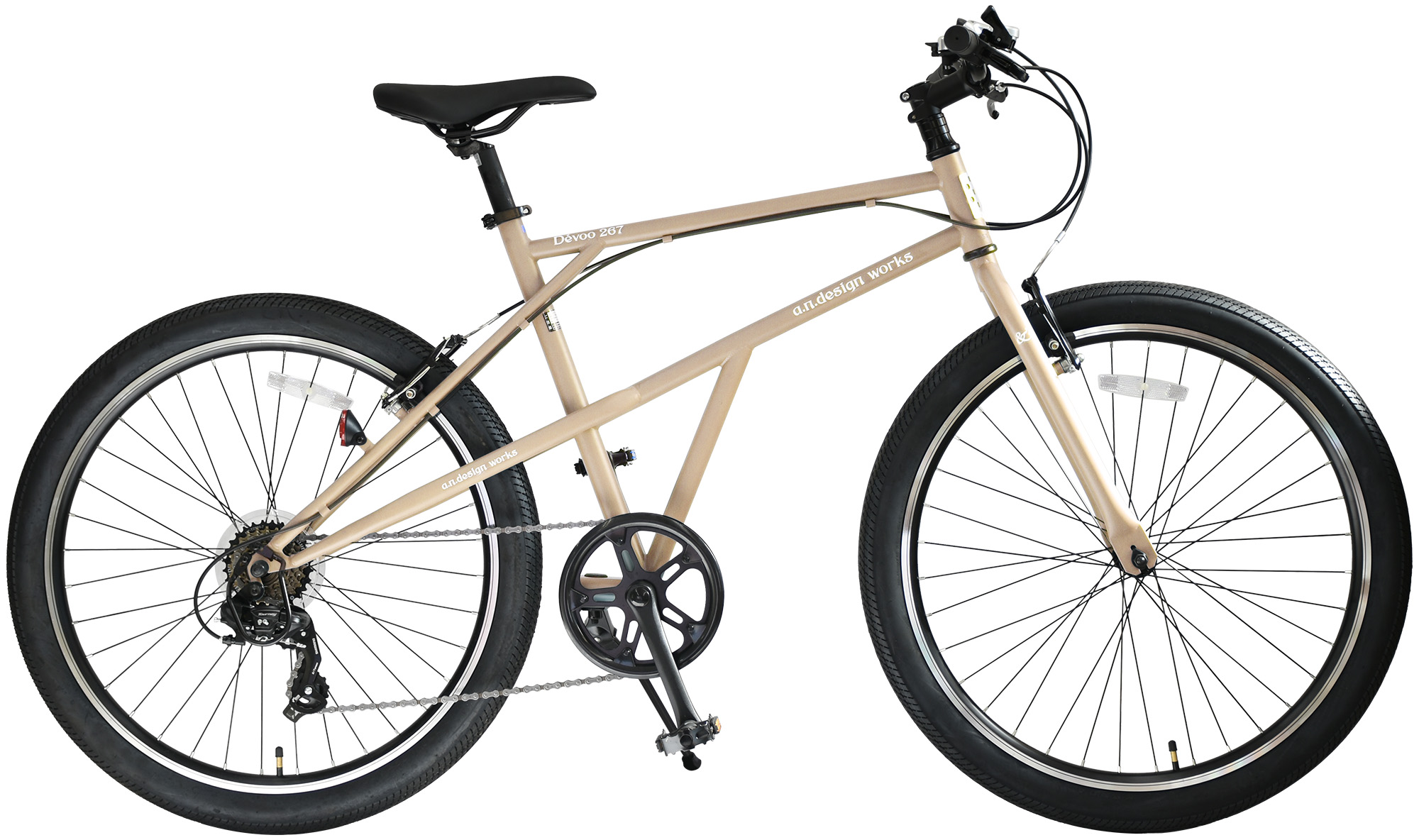 a.n.design-works クロスバイク 自転車 26インチ 7段変速 本体