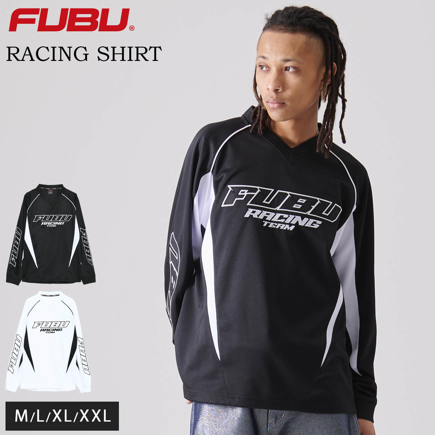 FUBU（フブ） シャツ メンズ 長袖 ジャージ レーシングシャツ ゲーム