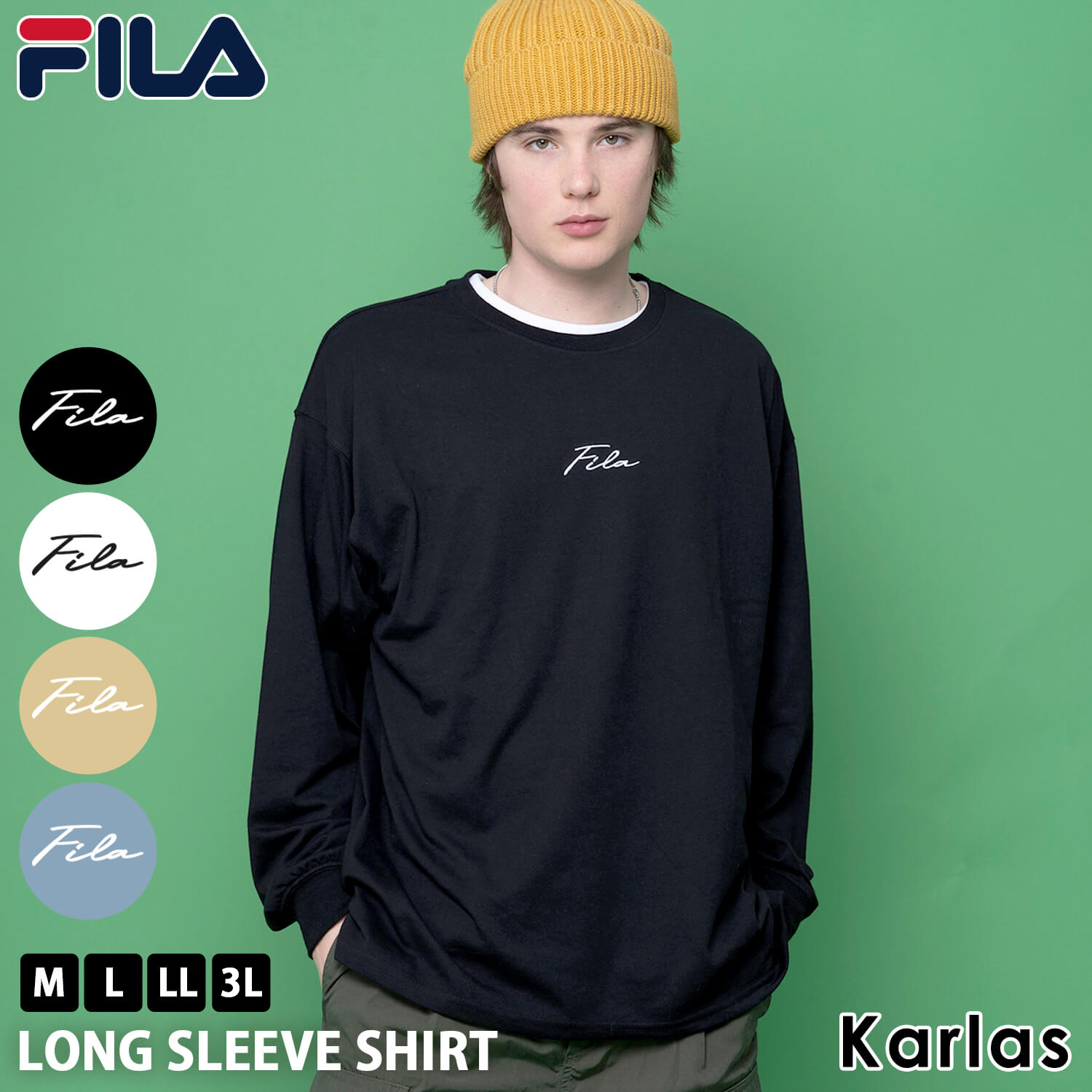 FILA（フィラ） 特価 ロンT tシャツ 長袖 メンズ レディース 無地 白
