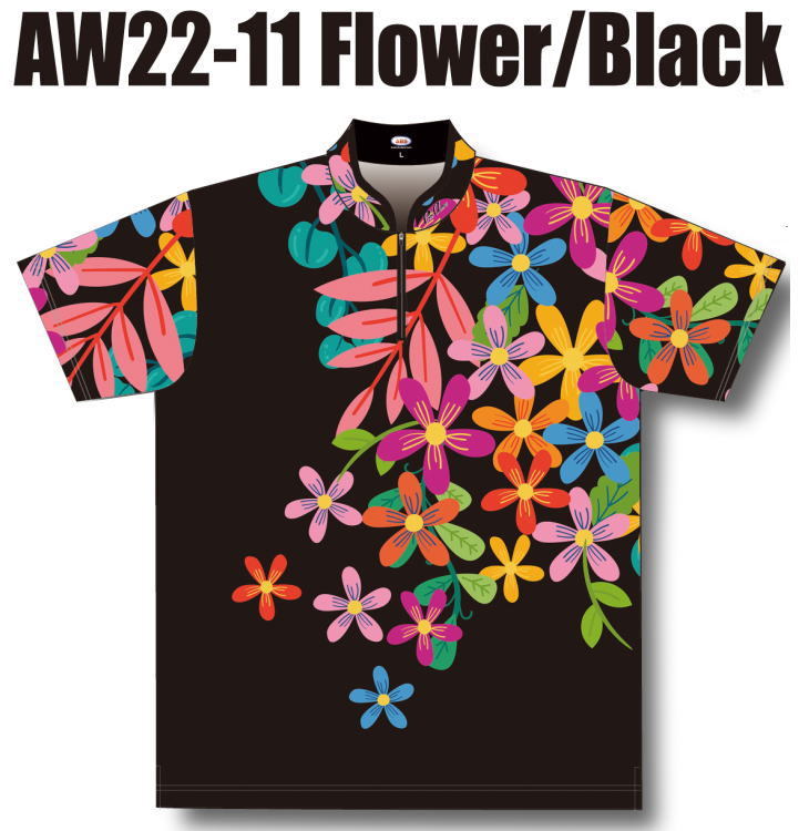 エービーエス ボウリング ボウリングウェア ABS フラワー ブラック