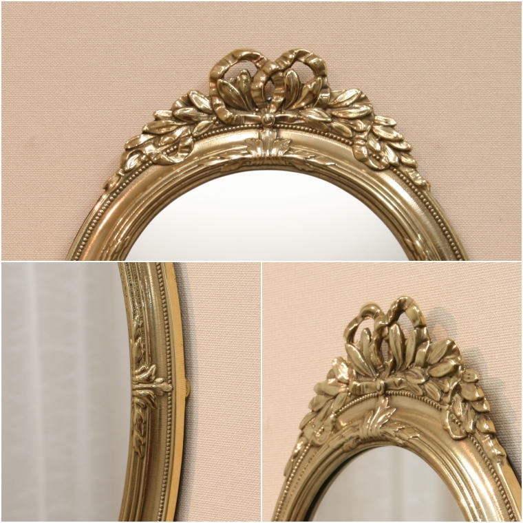 st622p 光沢仕上げアンティークミラー 真鍮製アンティークゴールド