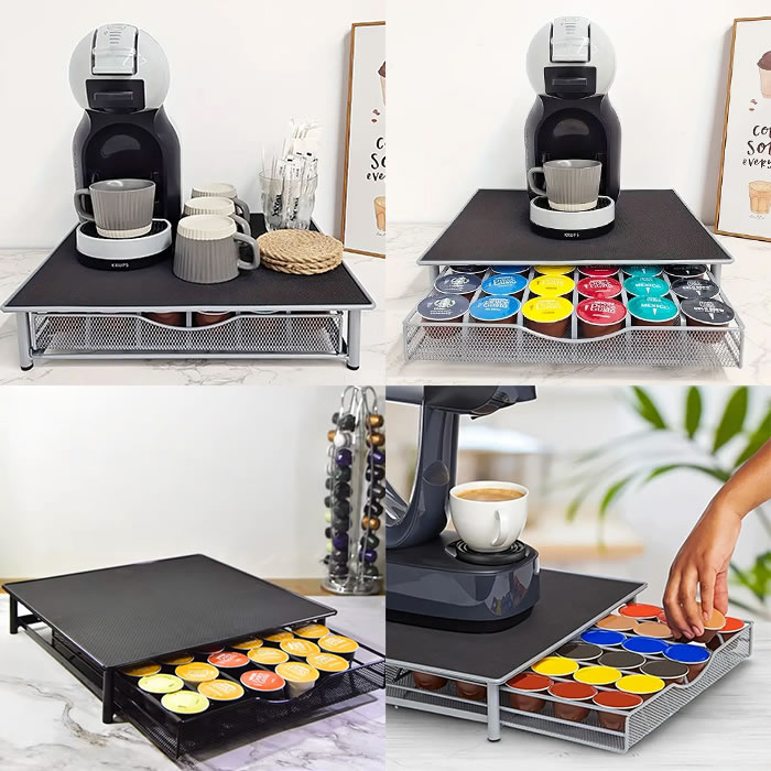 ドルチェグスト カプセルホルダー 引き出し式 36個用 ブラック