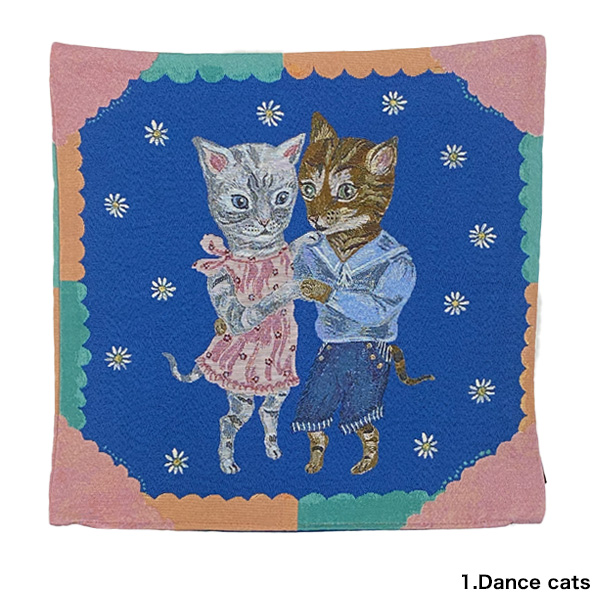 Nathalie Lete（ナタリーレテ） クッションカバー D 45×45cm 猫グッズ