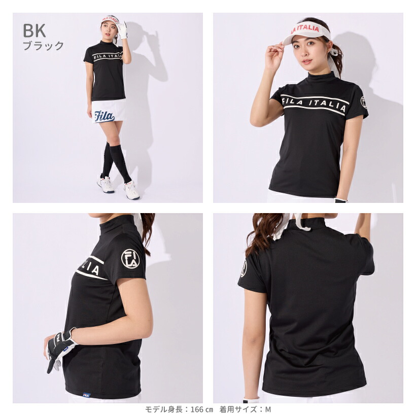 FILA（フィラ） ゴルフウェアレディース フロントロゴ 半袖 モック