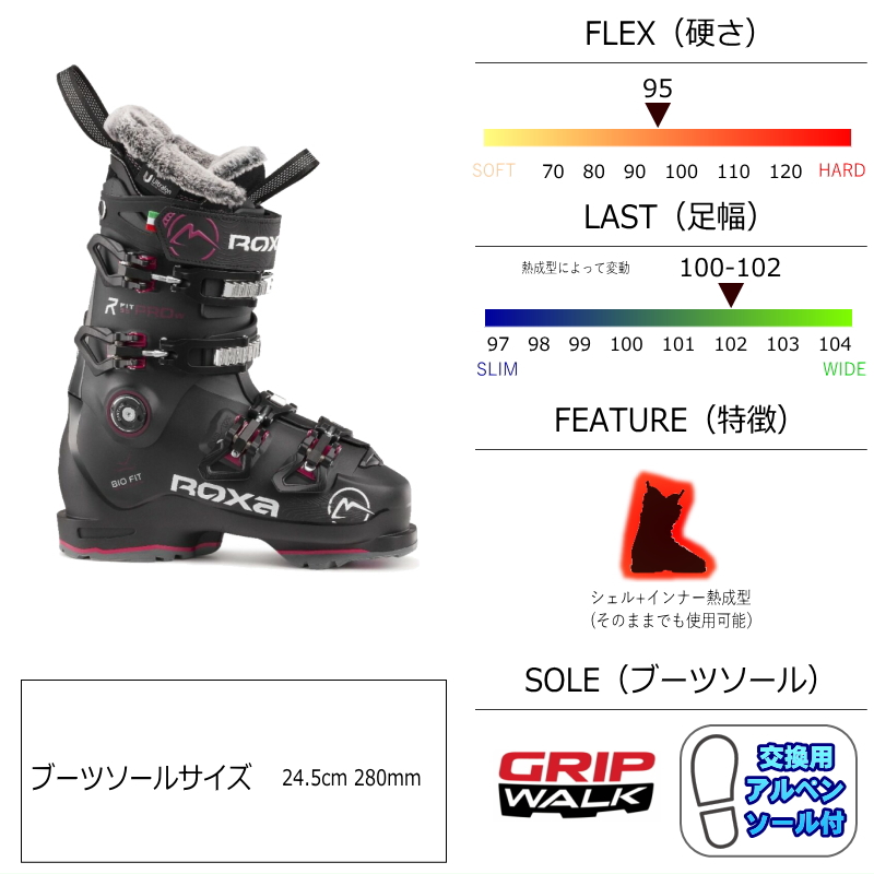 23-24 ROXA R FIT PRO 95 W [24.5cm足幅100-102mm幅] ロクサ