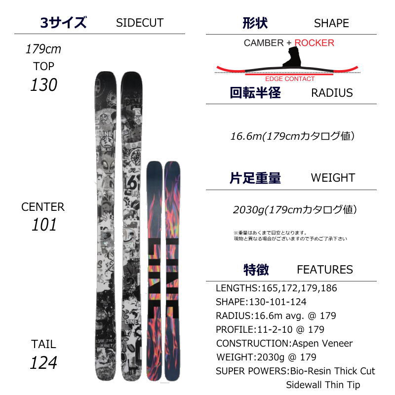 LINE CHRONIC 101[172cm/101mm幅]24-25 フリースキー オールマウンテン