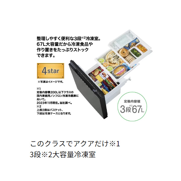 AQUA（アクア） 冷蔵庫(151〜200L) 一人暮らし ひとり暮らし 小型 2