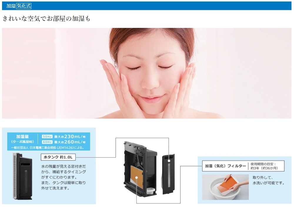 日立（HITACHI） 空気清浄機 加湿 小型 卓上 空清16畳 加湿6畳 加湿