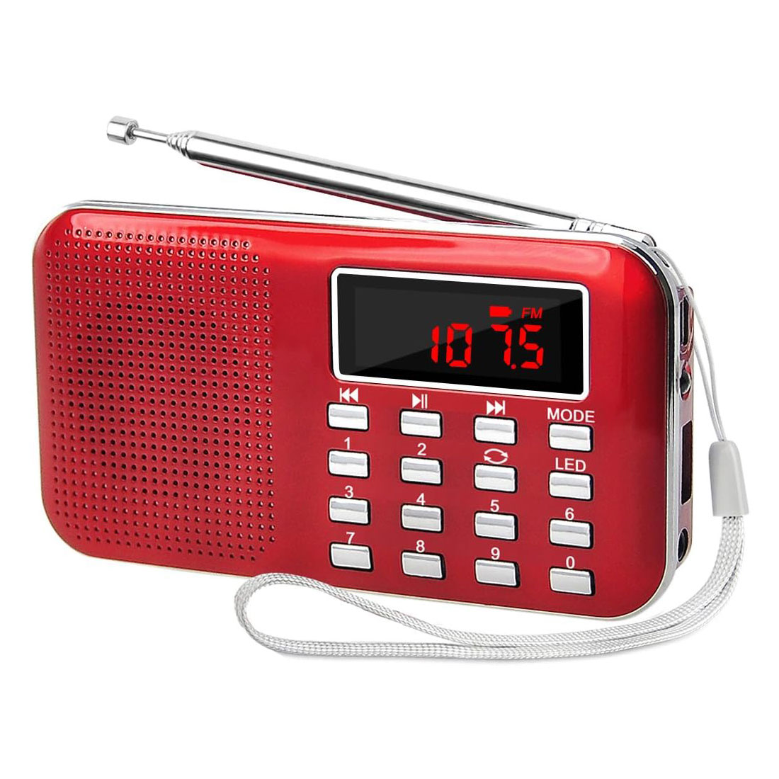AM FMラジオ 超薄型 ミニ ポケットラジオ 多機能 懐中電灯付き 充電式