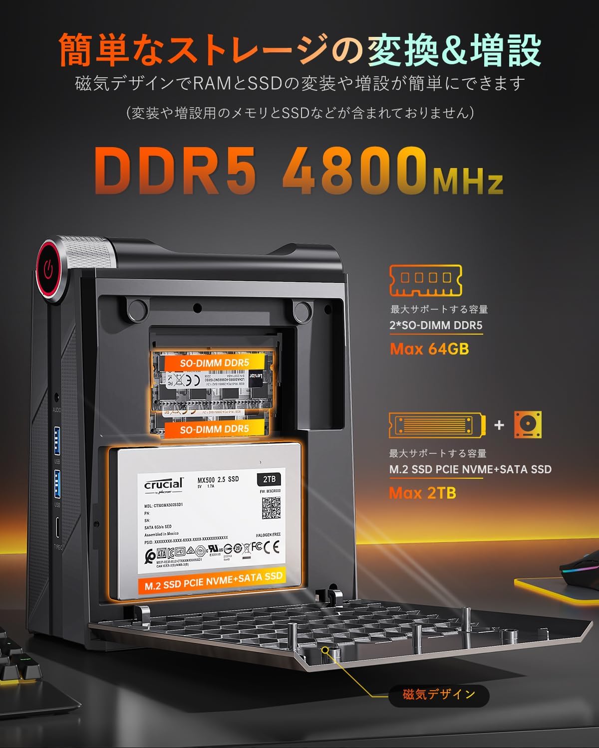 最後5台 ゲーミング ミニPC Ryzen7 7735HS mini pc 32GB 512GB 小型pc