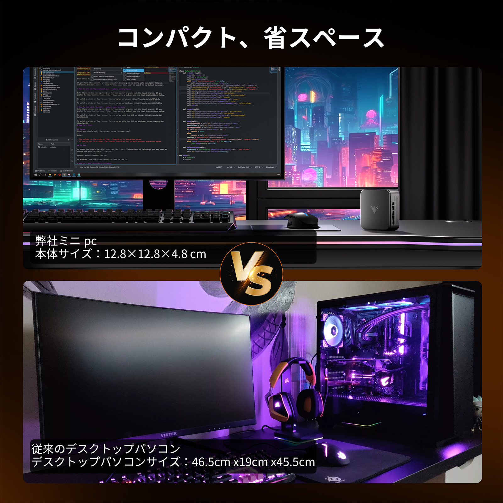 Nipogi ゲーミング ミニpc AMD Ryzen7 7730U 4.5GHz 16GB DDR4 512GB