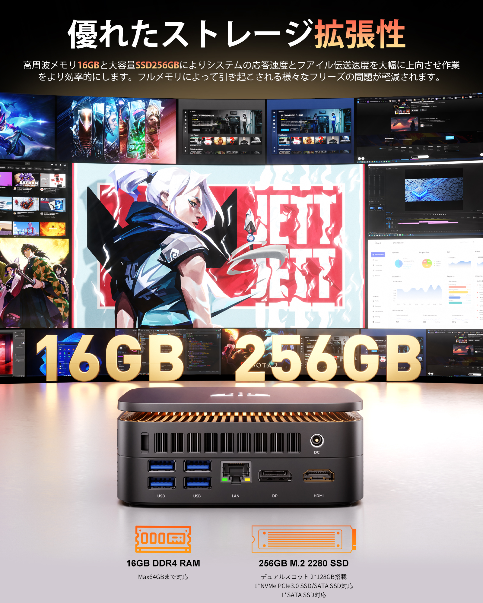 NIPOGI mini pc Ryzen 4300U 動作より安定 4C/4T 最大3.5GHz Win11 Pro