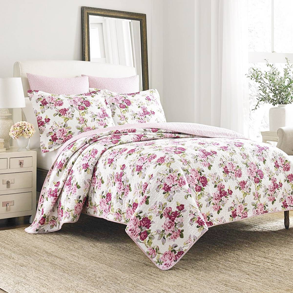 LAURA ASHLEY（ローラアシュレイ） ベッドカバー ピロカバー 3点セット