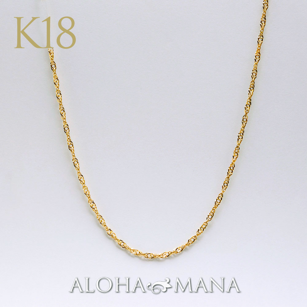 ALOHA MANA（アロハマナ） k18 スクリュー チェーン ネックレス