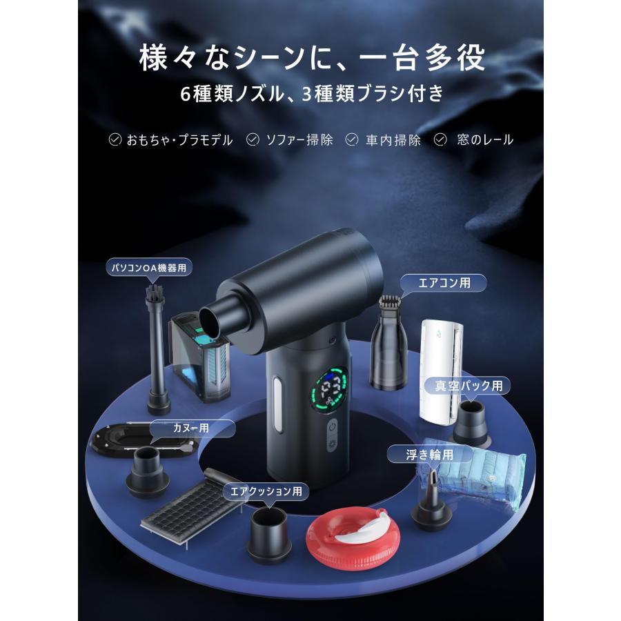 エアダスター 電動 エアーダスター 超強力 充電式 1台多役 3段階風力