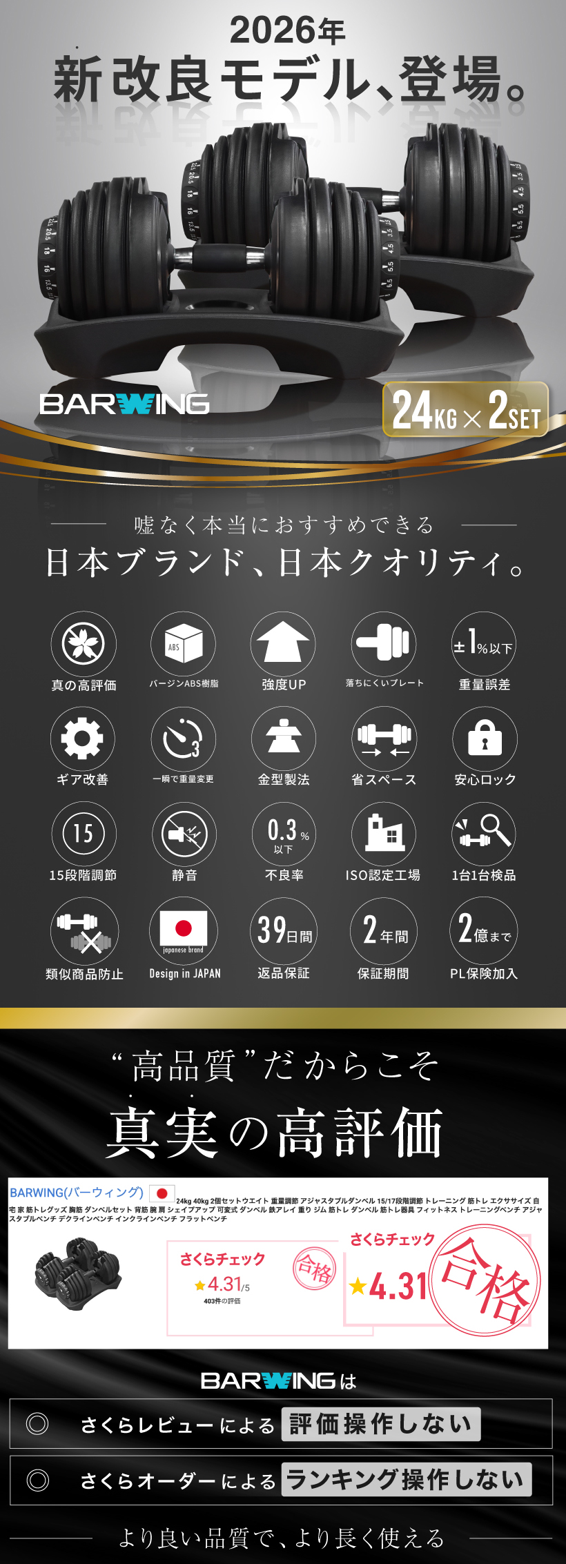 YouTen ☆期間限定価格 3/11まで☆ 可変式ダンベル 24kg 2個セット 15