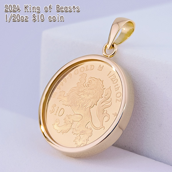 純金1/20オンス 獅子 Lion ライオン コイン 金貨 ペンダントトップ