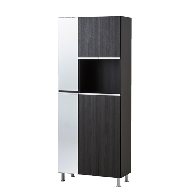 未来商会 国産 靴箱 下駄箱 ミラー付き 木製 おしゃれ 幅75cm シューズ