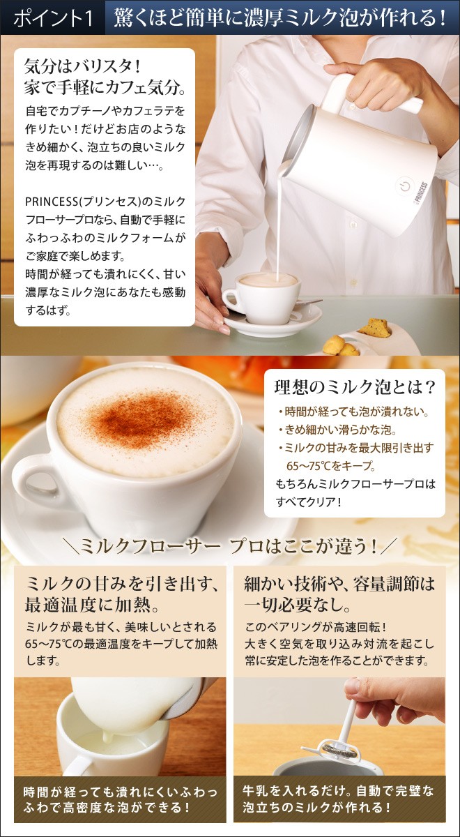 PRINCESS プリンセス ミルクフォーム ミルクフローサー 泡立て器