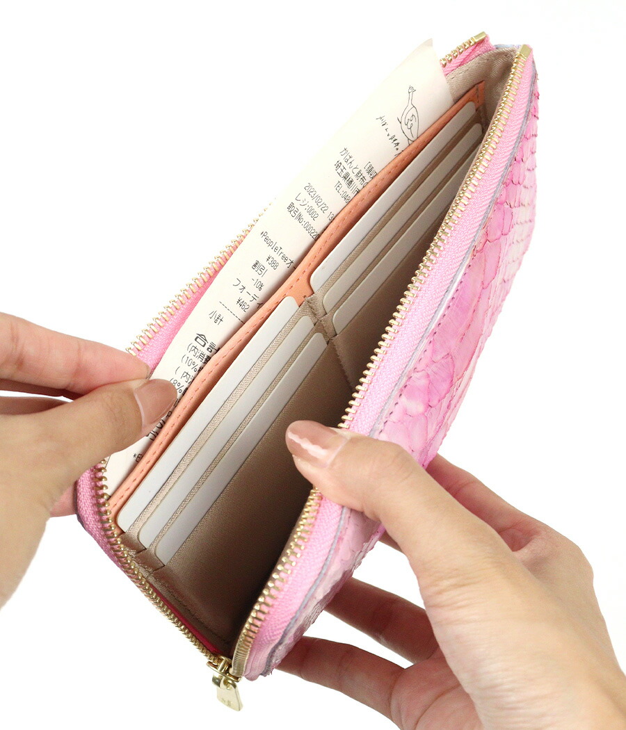 ZOO ズー 篭染め 蛇革 ダイヤモンドパイソン L字ファスナー長財布 zlw