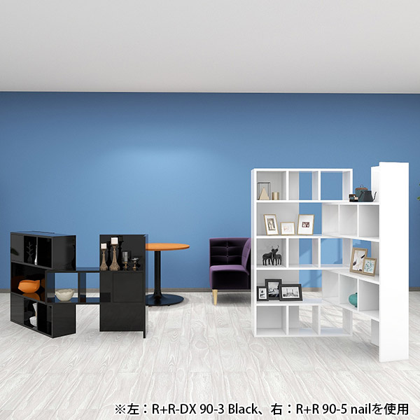 arne（アーネ） オープンラック 黒 5段 本棚 扉付 大容量 完成品