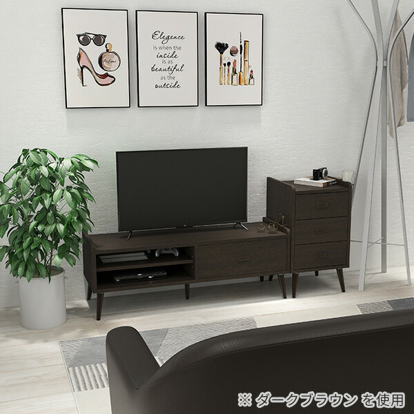 arne（アーネ） テレビ台 白 脚付き 120センチ 完成品 ローボード 120