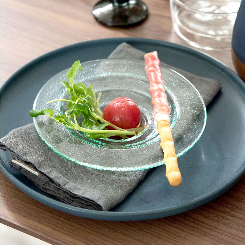 ガラスのプレート[バブルタイプ Sサイズ][66314]【食器 ガラス 皿