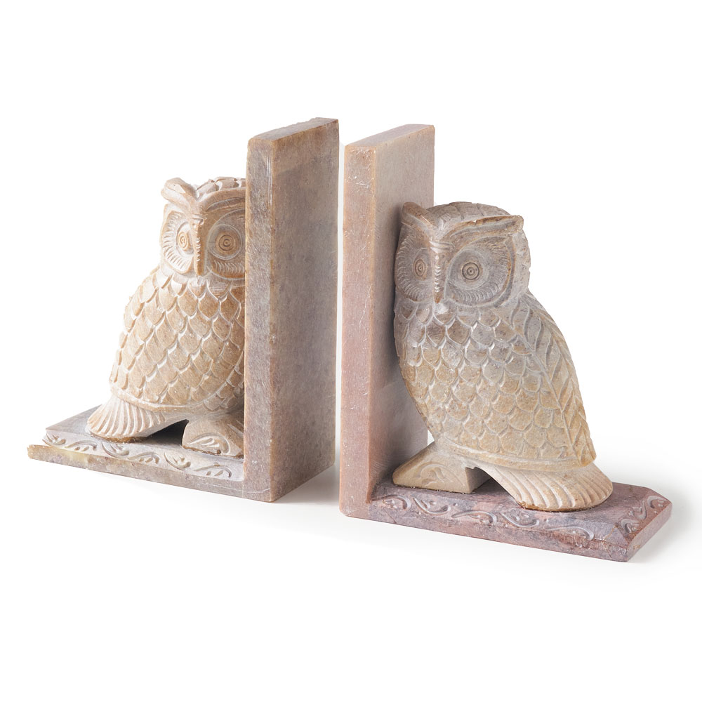 ブックエンド ストーン 天然石 本立て ブックスタンド ふくろう