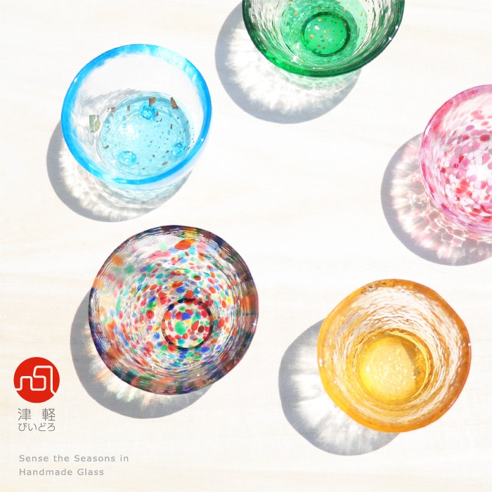 津軽びいどろ 盃 五様ミニグラスセット 日本製 化粧箱入 | おしゃれ